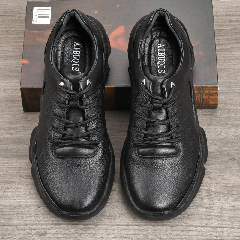 Men's First Layer Cattlehide Fashion Four High Quality Light Luxury Trendy Men's Casual Leather Shoes