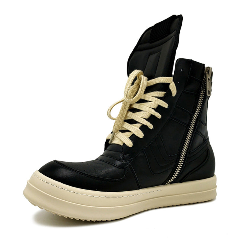 Men's Hook Side Zipper Sports Style Board Sneakers