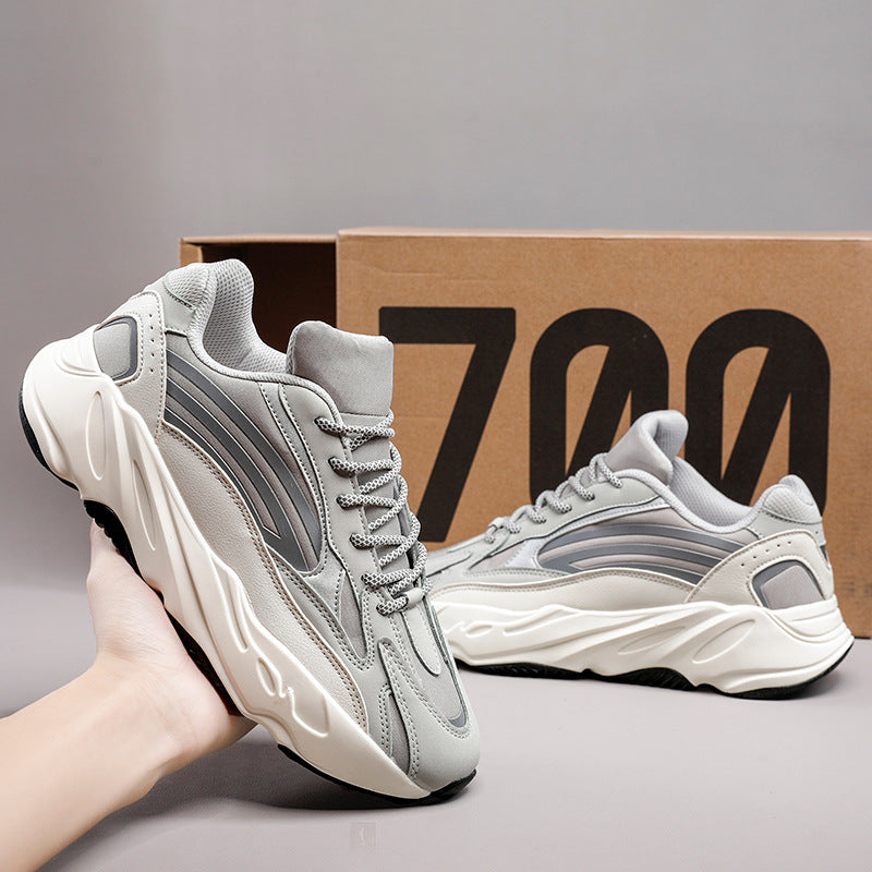 Men's Street Style Retro Platform Dad Breathable Mesh Elevator Wild Men's Sports Shoes
