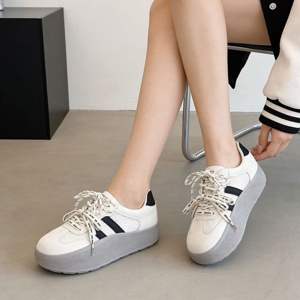 Women's Increasing German Training Spring Thick Bottom Small Breathable Women's Board Shoes