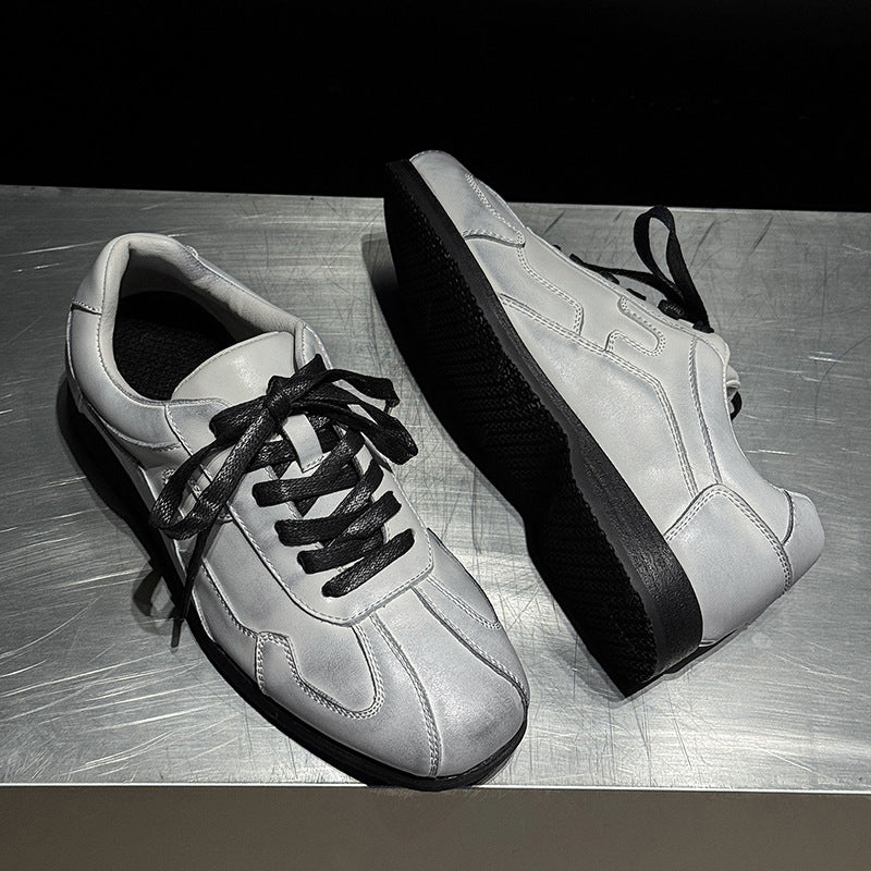 Women's Classic Commute German Training Soft Bottom Comfortable Lace Up White Men's Board Shoes