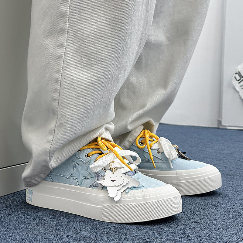 Women's & Men's Couple Western Highland Cartoon Platform Increased Breathable Fashion Men's Board Shoes