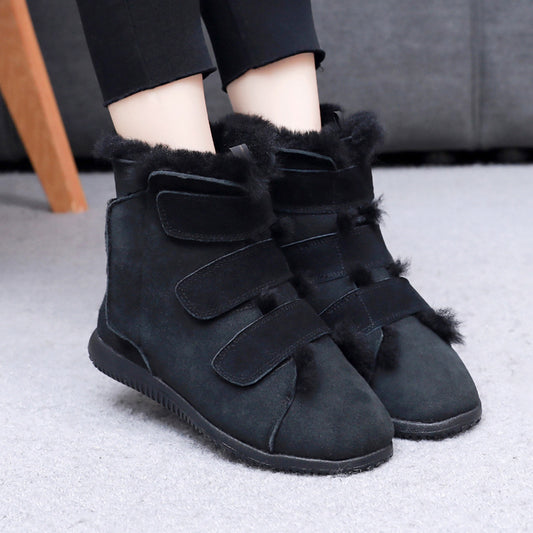 Women's Fur Integrated Lightweight Widened High Instep Gauze Feet Snow Boots