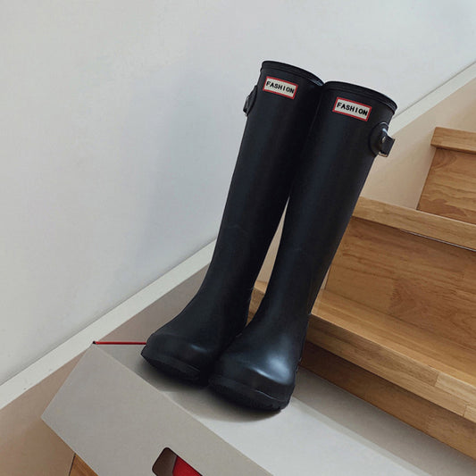 Cowhide Version Belt Buckle Platform Knee-high Female Winter Not Boots