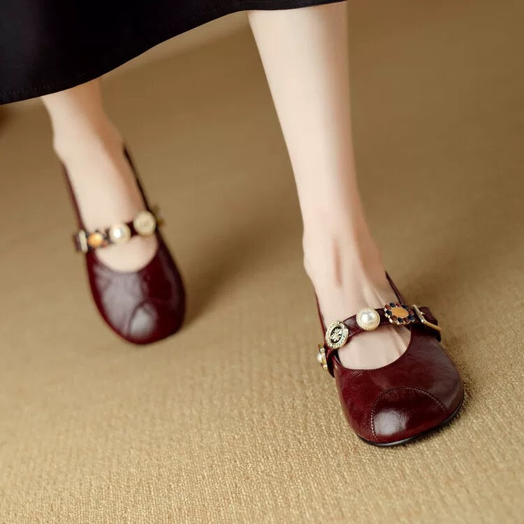Women's Retro Soft Low Round Toe Shallow Mouth Women's Fashion Shoes