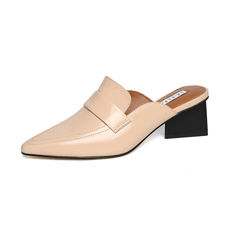 Women's Fashionable High Half Comfortable Genuine Closed Toe Fairy Sandals