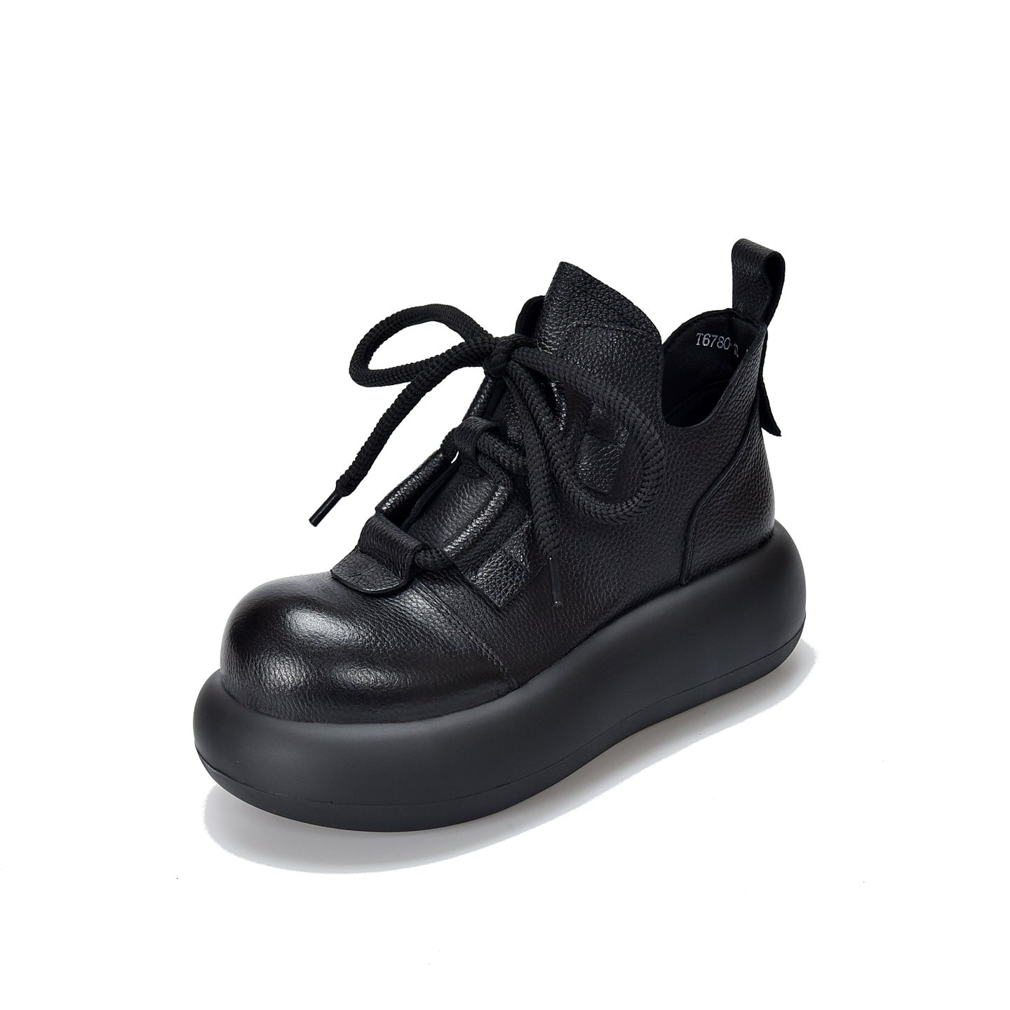 Women's Ankle Authentic First Layer Cowhide Platform Round Boots