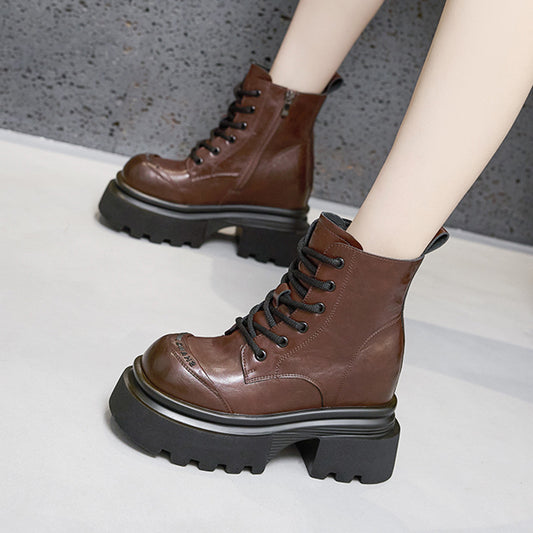 Women's Small Inner Height Increasing Warm Thick Boots