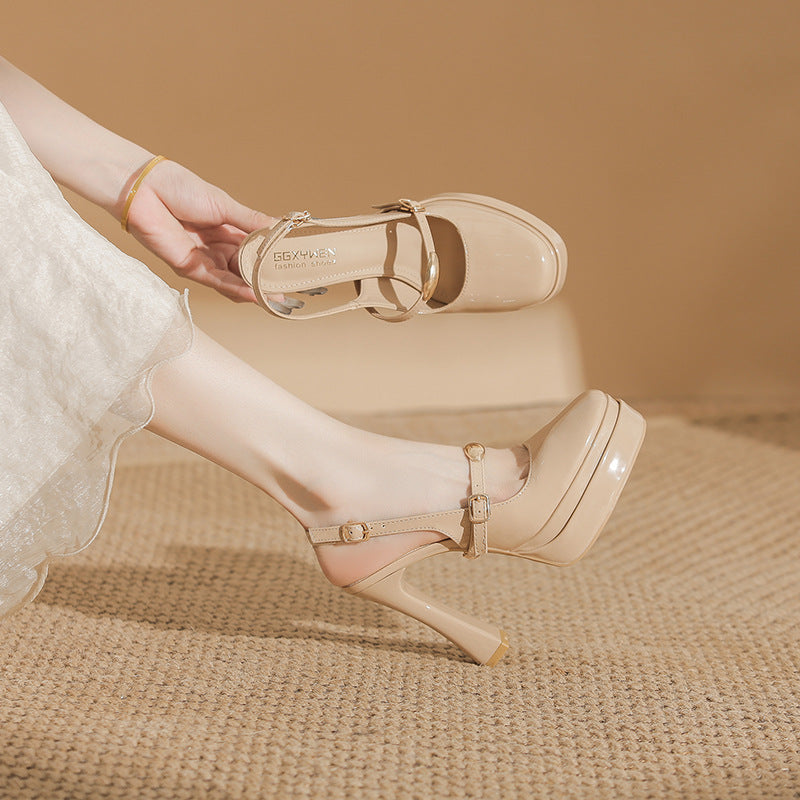 Waterproof Platform High Summer Toe Cap Stilettos Heels