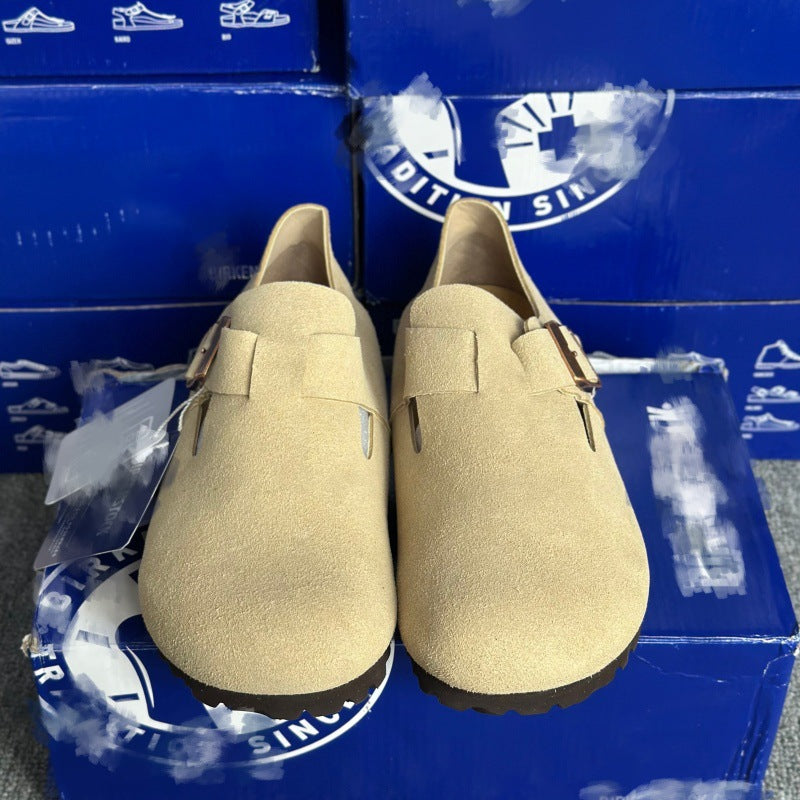 Women's Full Strap Pumps Single Buckle Pure Yuan Thick-soles Slippers