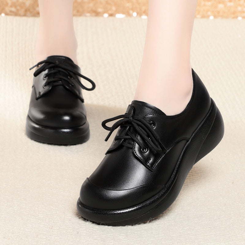 Women's Soft Lace Up Round Toe Mom Women's Shoes
