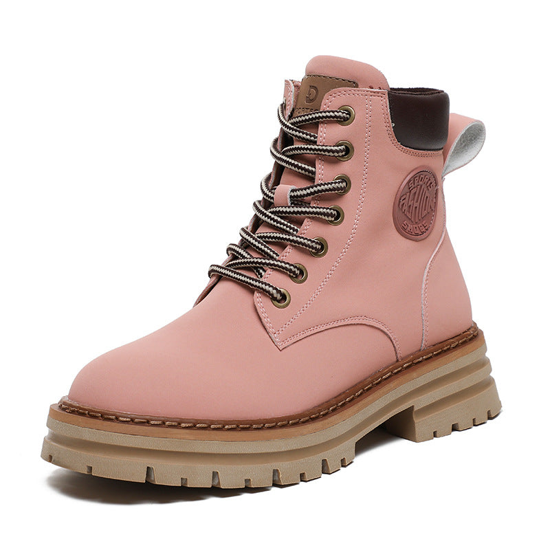 Mom Genuine Worker Martin Platform Ankle Boots