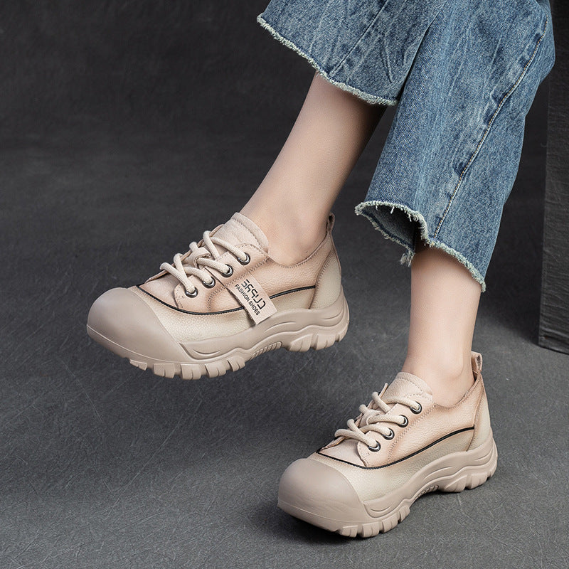 Women's Shu Chun Color Matching Niche Lightweight Pumps Retro Flat Women's Shoes