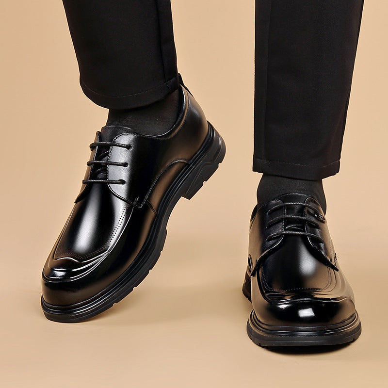 Men's Genuine Breathable Civil Servant Formal Brogue Soft Bottom Men's Casual Leather Shoes