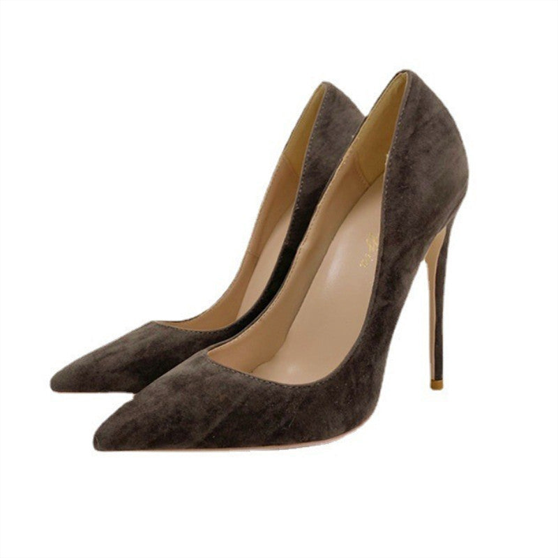 Women's High Autumn Stiletto Pointed Toe Shallow Heels