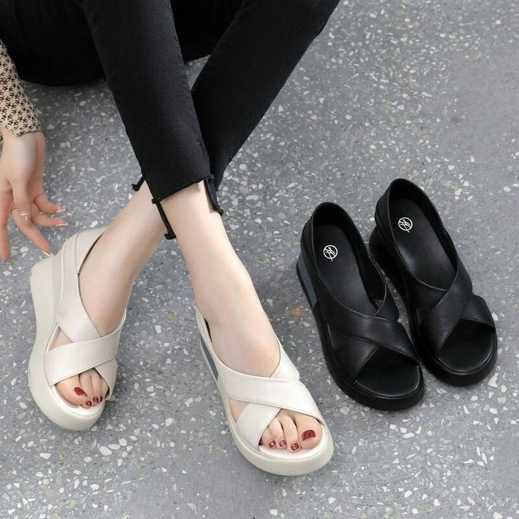 Women's Summer Platform Covered Open Toe Korean Style Fashion High Sandals