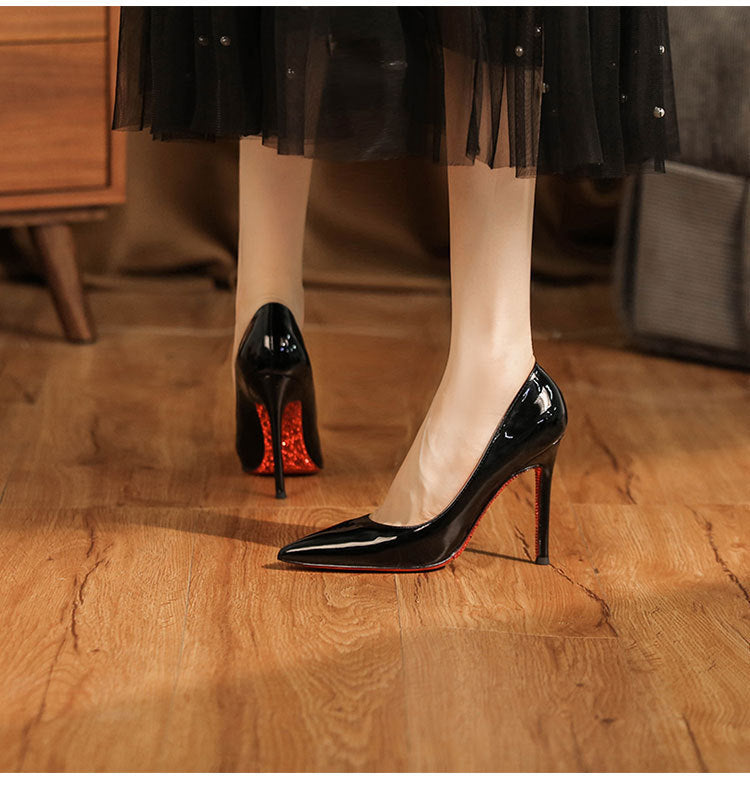 Wedding Temperament Black Thin Sexy Bridesmaid Classic Heels