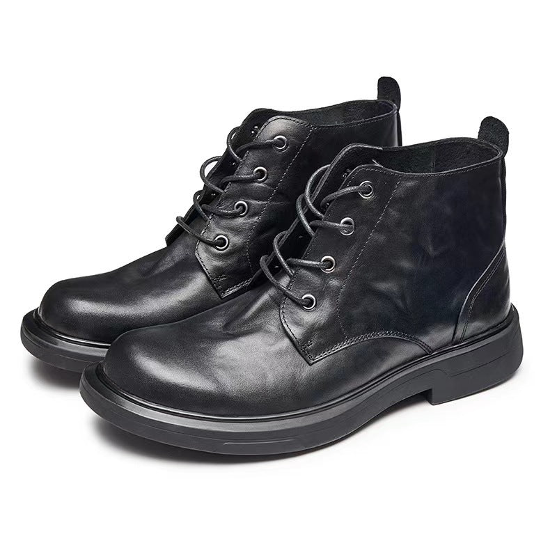 Men's Top Layer Cowhide Martin Breathable Retro Men's Shoes