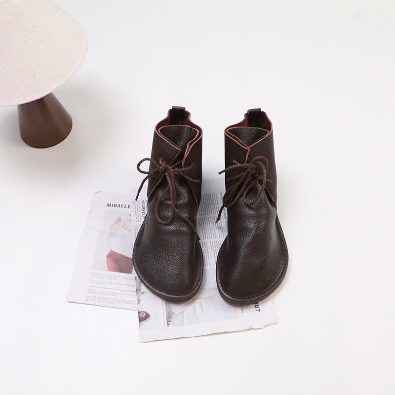 Women's Martin Outdoor Classic Style Round Toe British Women's Leather Boots