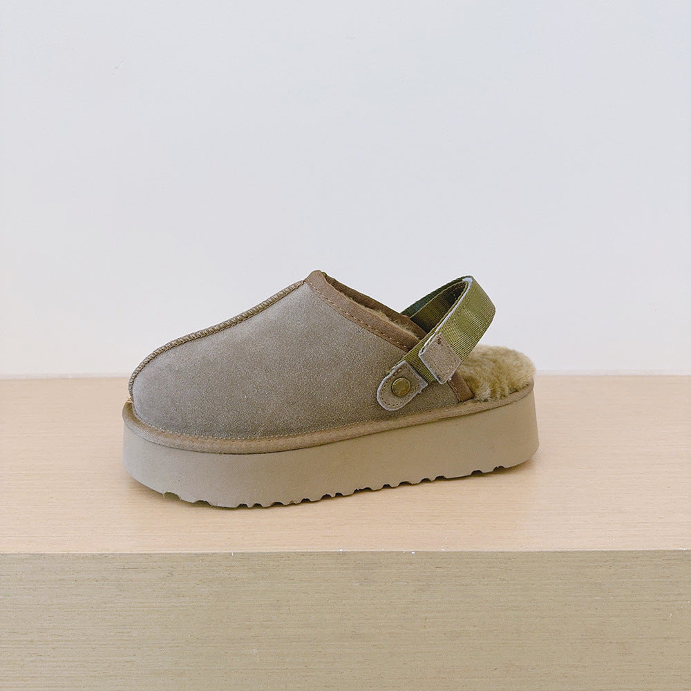 Thickened Fleece-lined Two-way Wear Platform Winter Women's Snow Boots