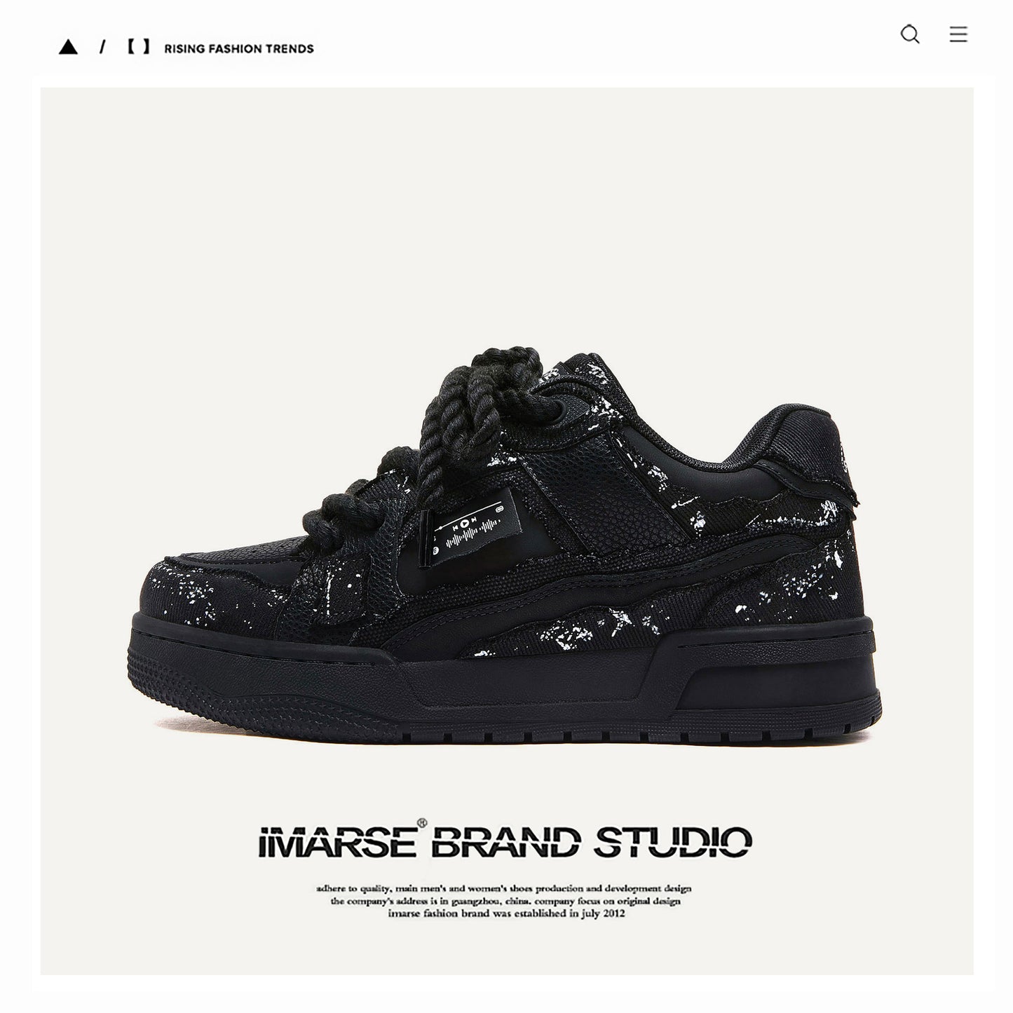 Destruction Aesthetic Series Street Black Hemp Rope Bread Couple Men's Board Shoes