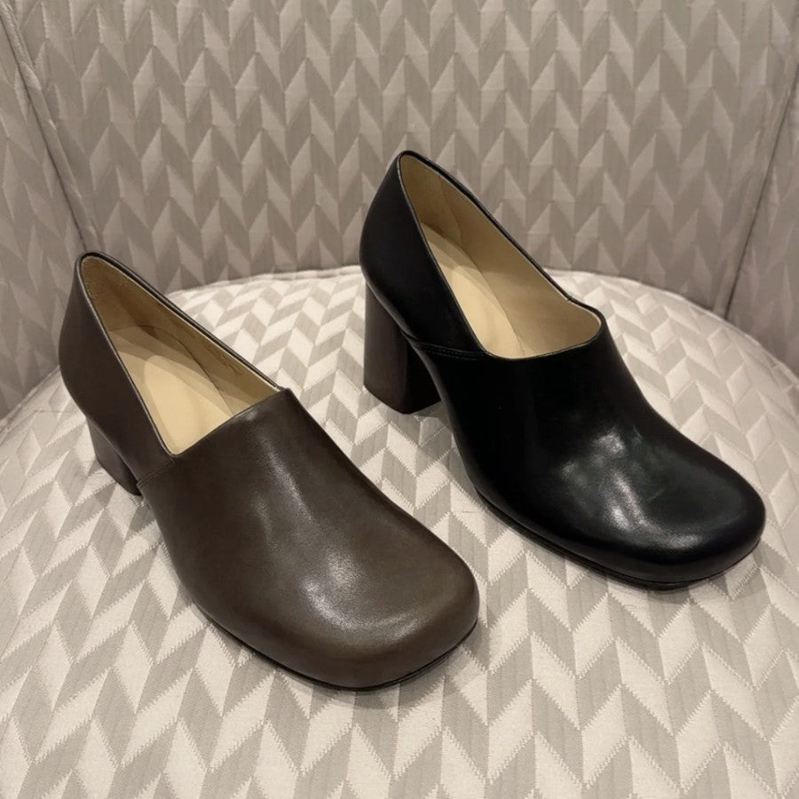 Women's Cowhide Version Simple Style Round Toe Women's Fashion Shoes