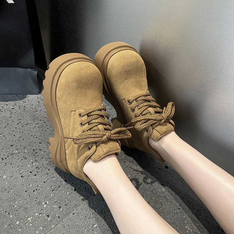 Women's Platform Martin Autumn British Style Small Elevator Ankle Boots