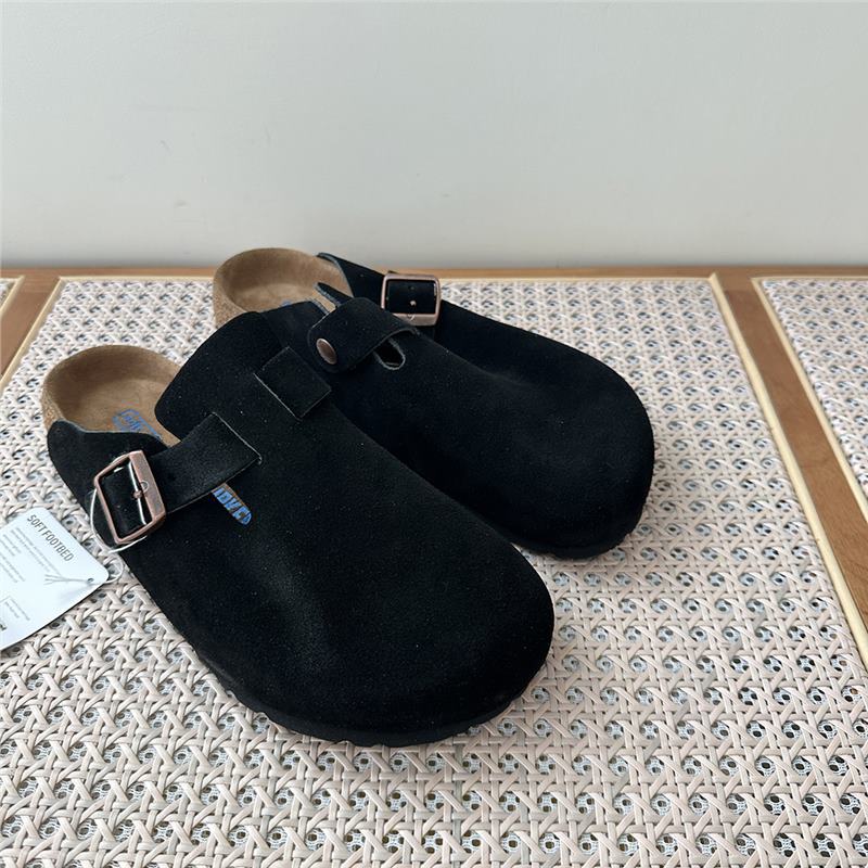 Women's Retro Closed Toe Half Outer Wear Slip-on Lazy Flat Thick-soles Slippers