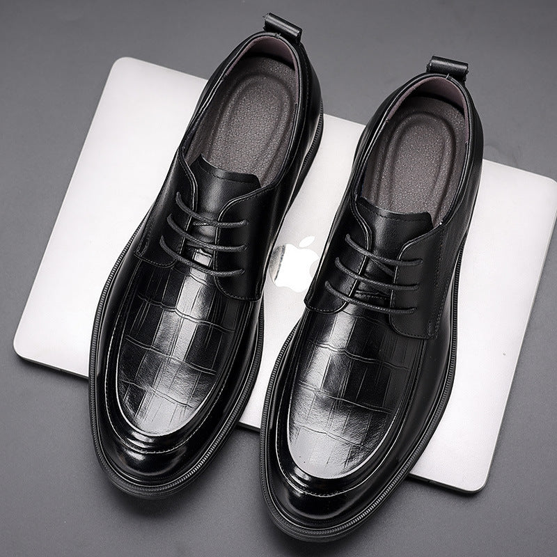 Men's British Breathable Genuine Cowhide Formal Wear Leather Shoes