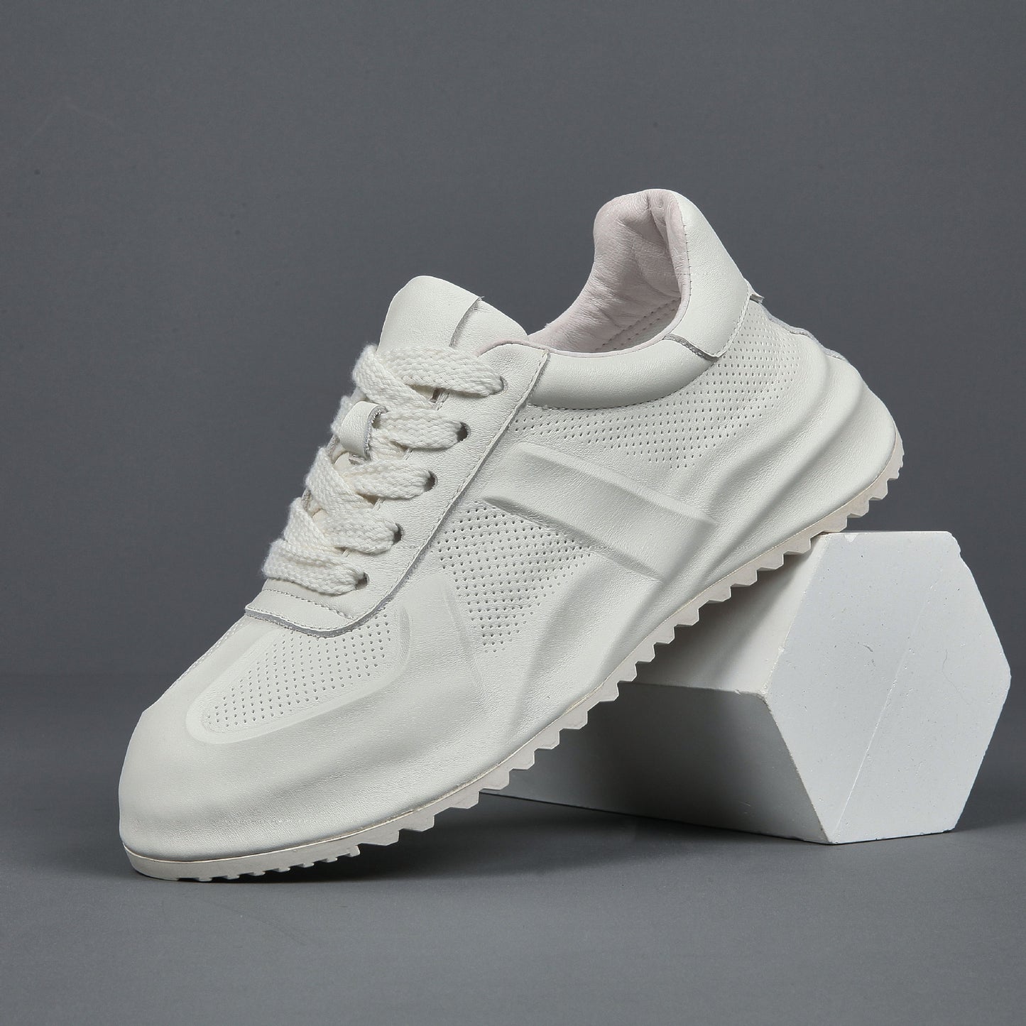 Men's Summer Breathable Platform White Genuine Fashion Men's Shoes