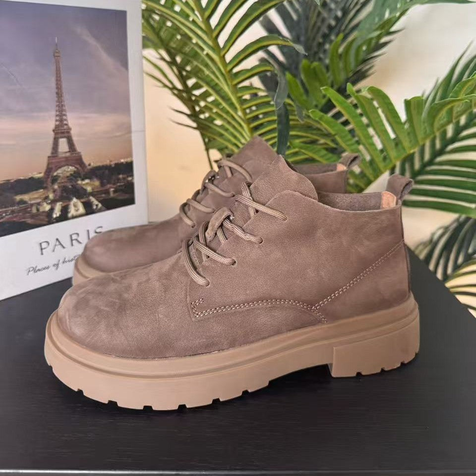 Men's First Layer Cowhide Handmade Autumn Breathable British Style Lace Up Men's Casual Shoes