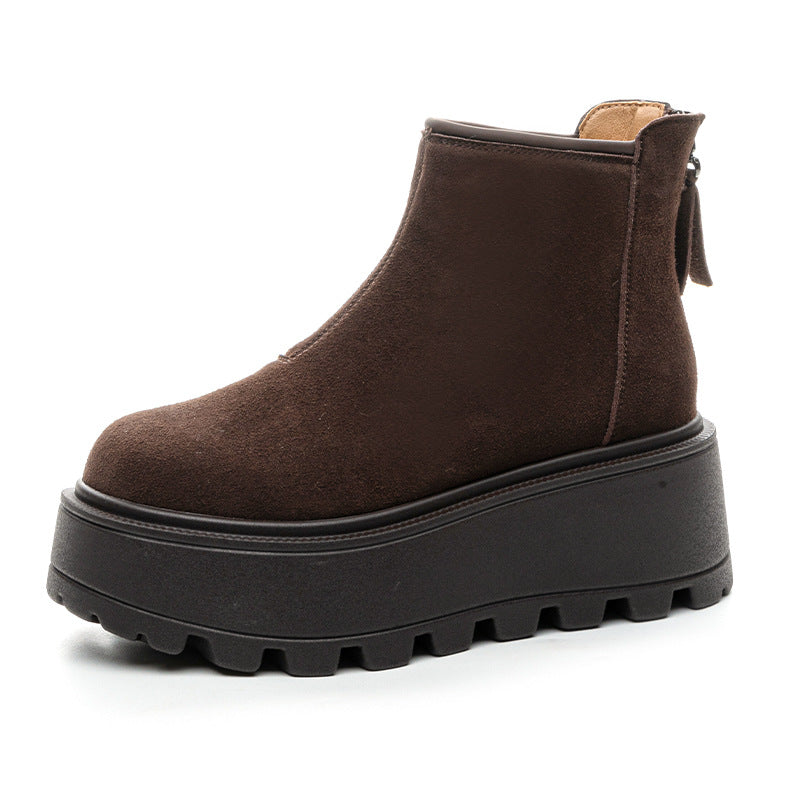 Women's Winter Fleece-lined Platform Height Increasing For Small Slimming Snow Boots