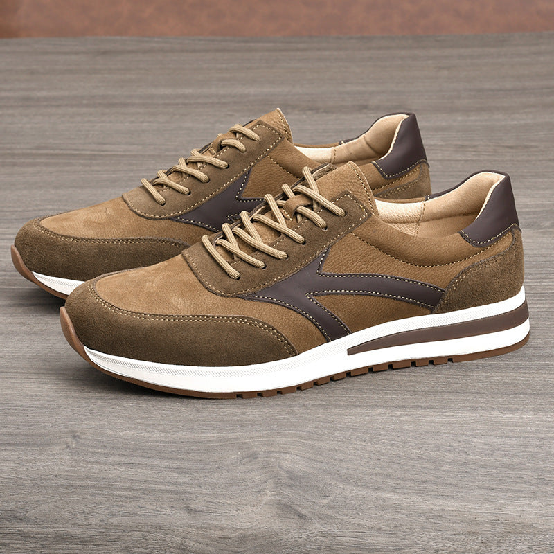 Men's First Layer Cowhide Breathable Comfortable Not Stuffy Men's Casual Leather Shoes