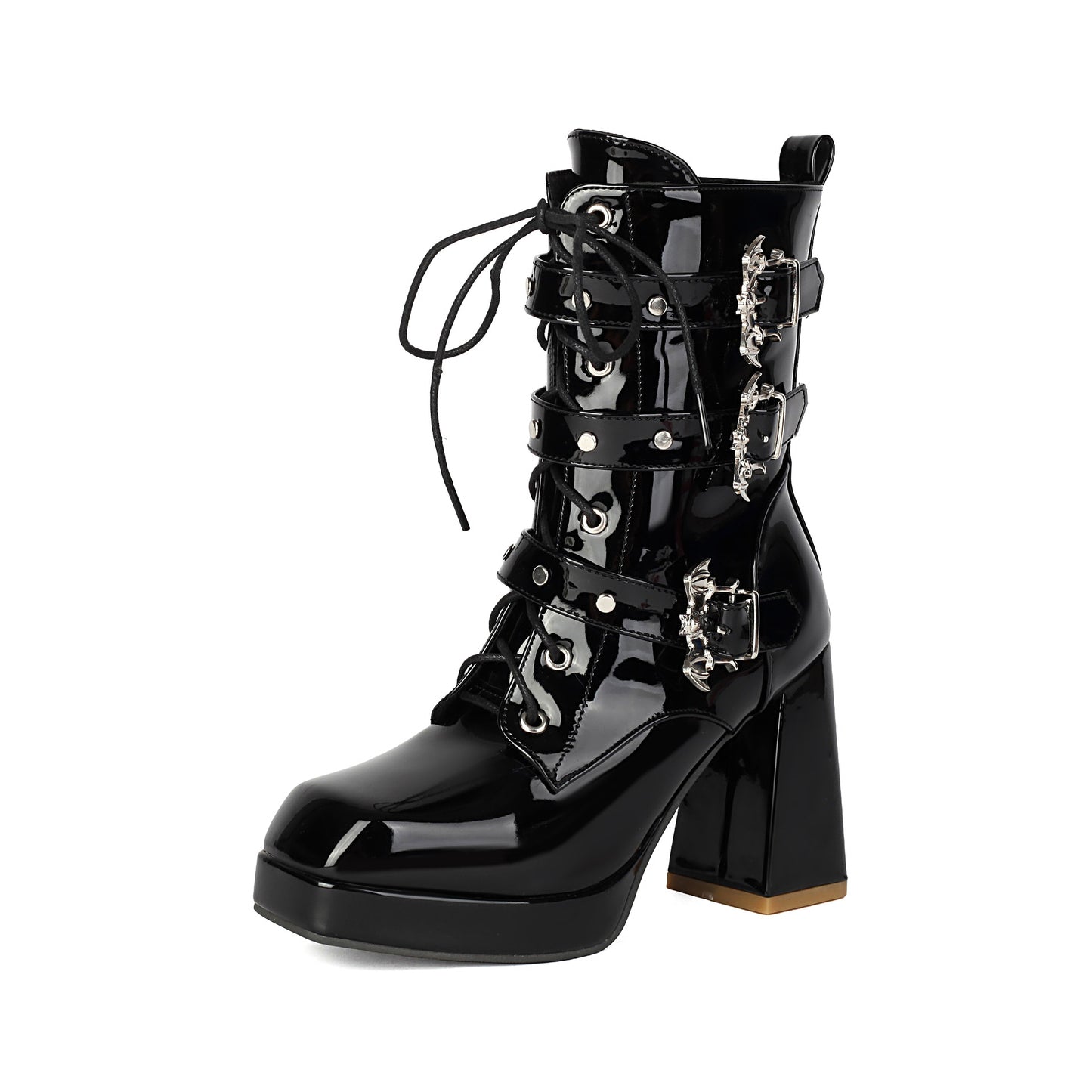 Women's Super High Short Metal Belt Buckle Heels