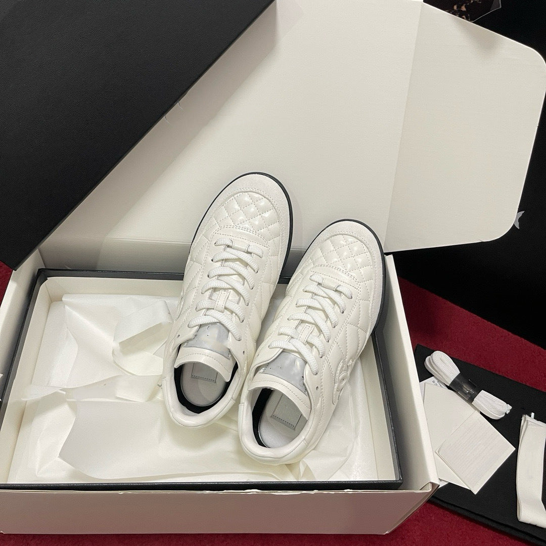 German Training Classic Diamond Plaid Color Matching Tennis Women's Casual Shoes