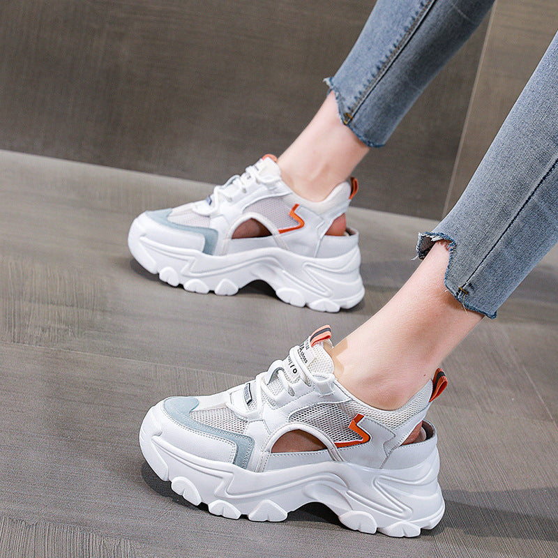 Women's Fashion Clunky Breathable Summer Hollow Pumps Sandals