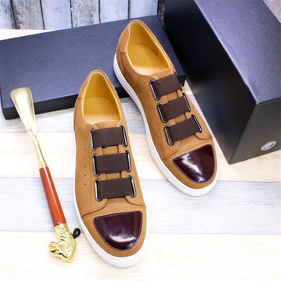 Men's Size Breathable Flat Bottom Comfort Board Leather Shoes