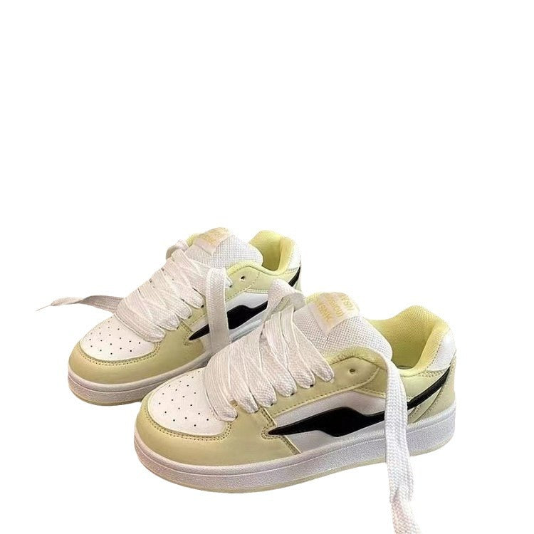 Female Light Yellow National Fashion Niche Bread Casual Shoes