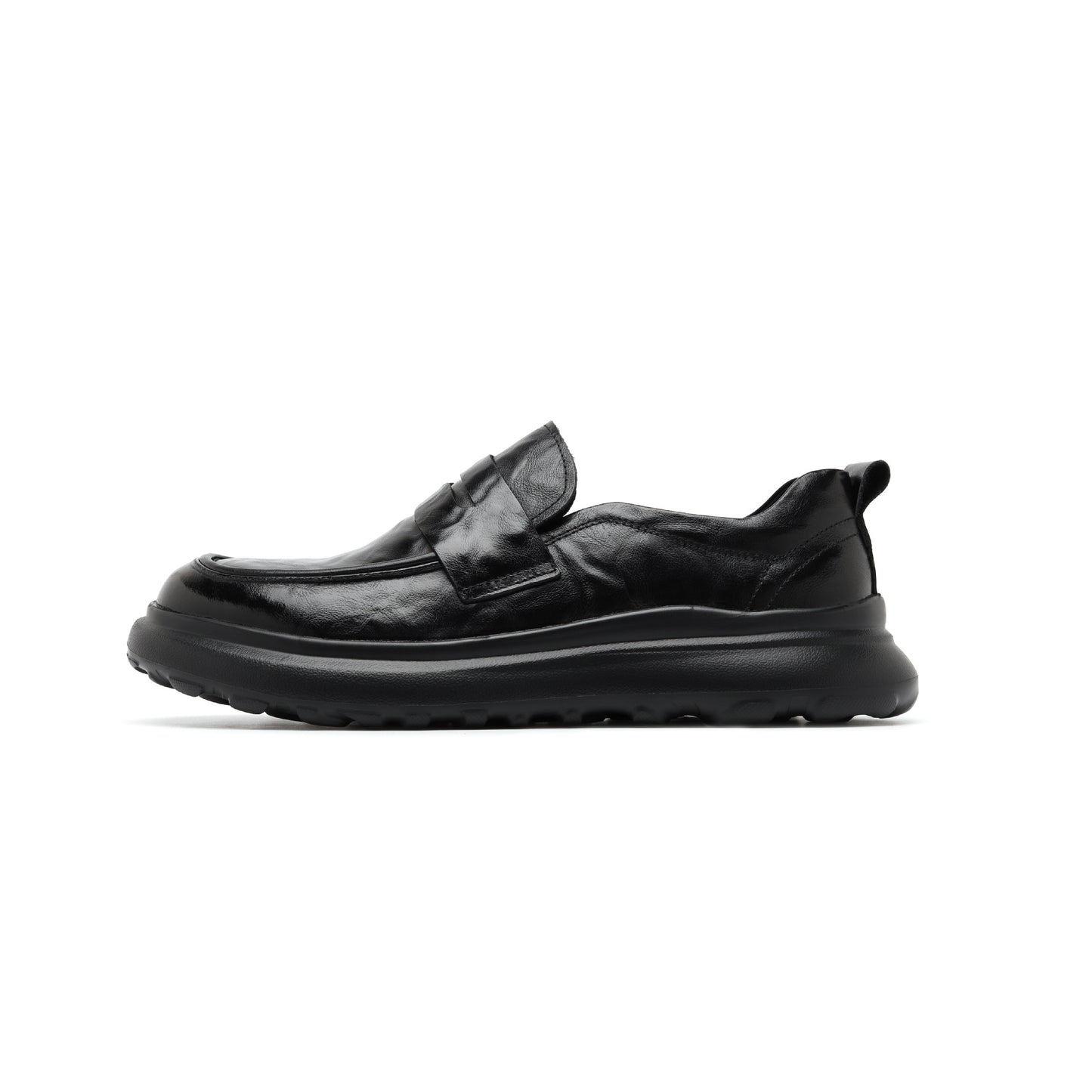 Men's British Style Business Round Toe Formal Slip-on First Layer Leather Shoes