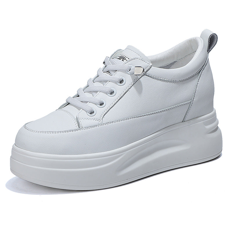 Women's White Campus Height Increasing Black Small Casual Shoes