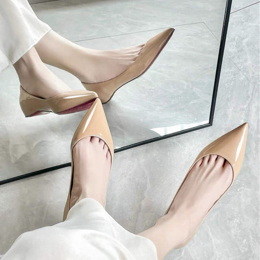 Women's French Nude Height Increasing Insole Pointed Women's Fashion Shoes