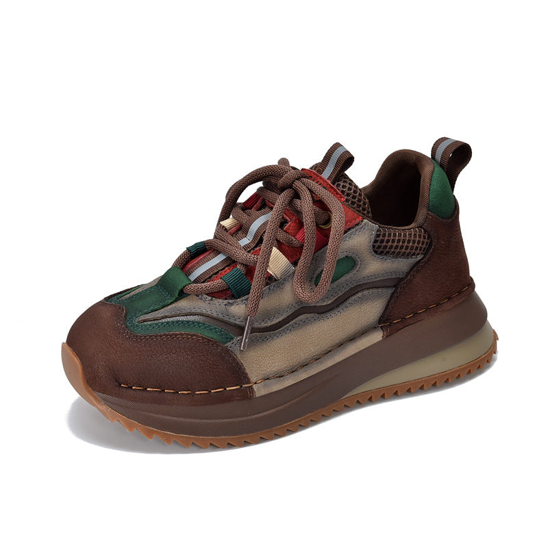 Replenishment Genuine British Style Platform Color Matching Women's Sports Shoes