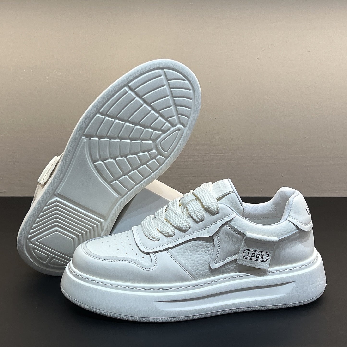 Men's Autumn White British Simple Versatile Platform Men's Board Shoes