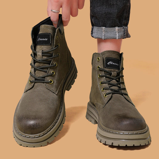 Men's Winter British Style Middle Top Working Boots