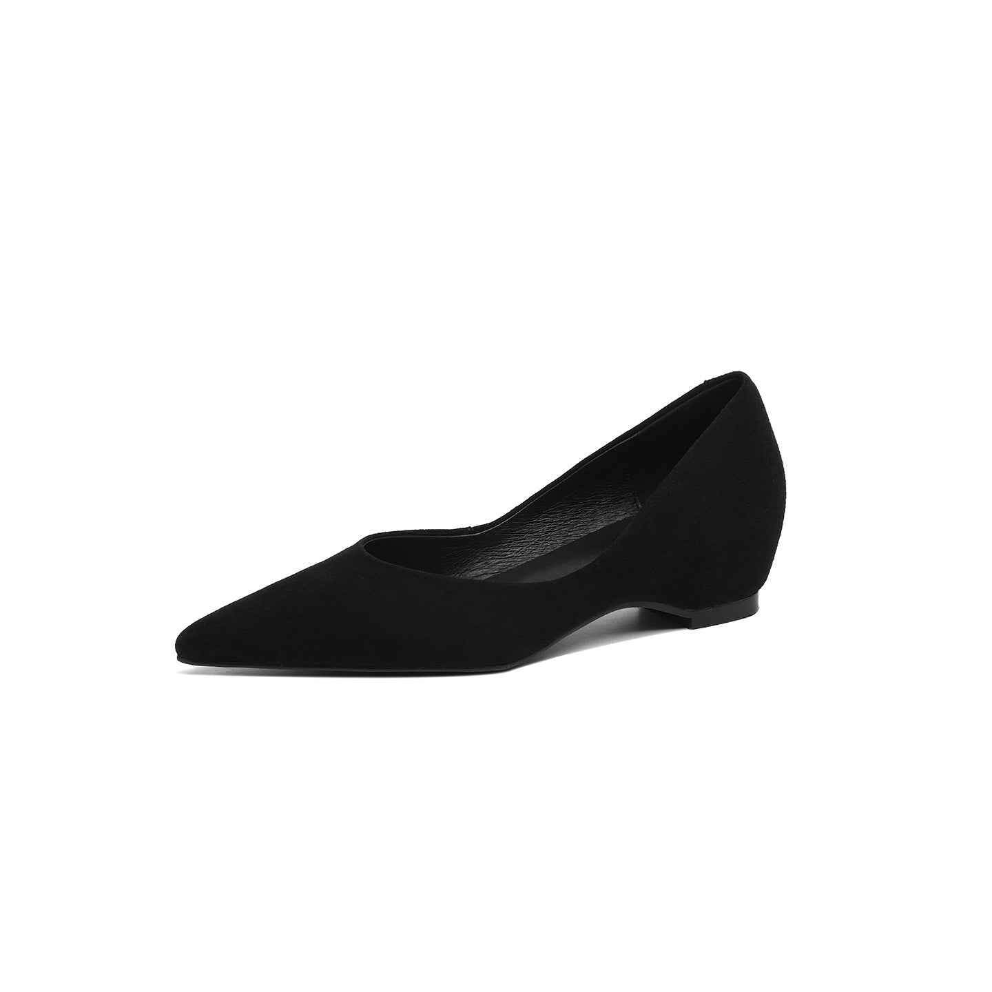 Women's Professional Commute Pointed Toe Pumps Sheep Split Cowhide Inner Height Leather Shoes