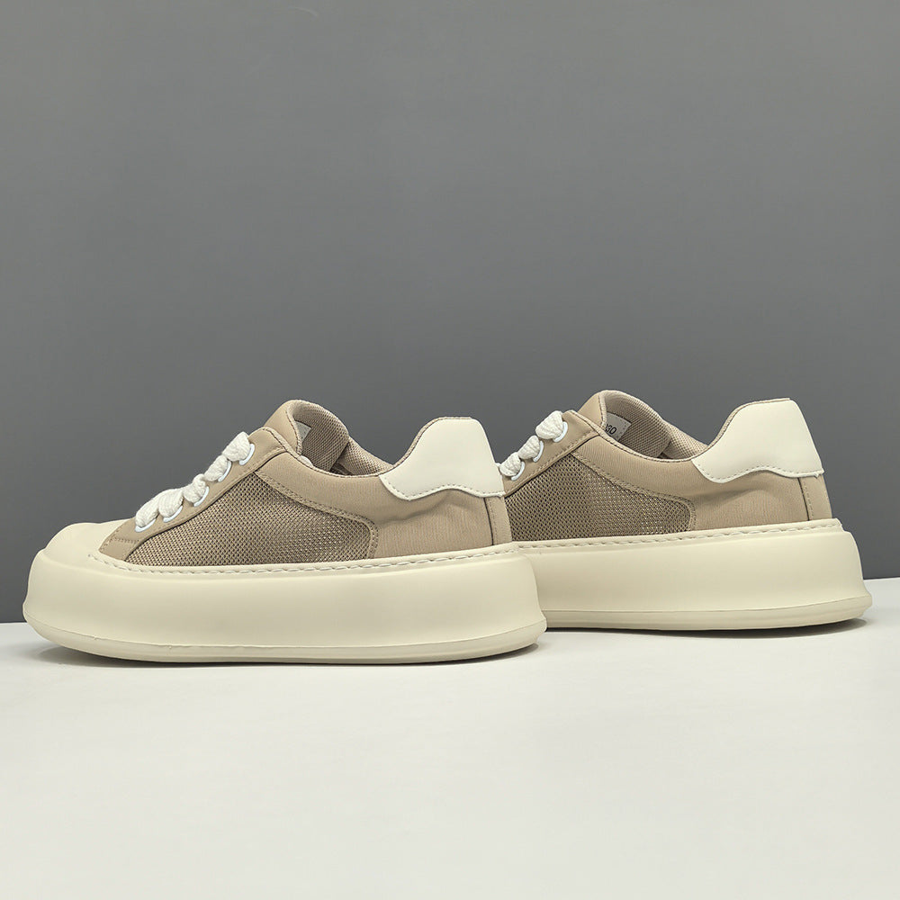 Men's Boys Thick Bottom Breathable Biscuit Shape Fashionable Ice Men's Shoes