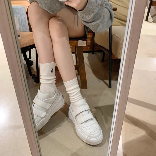 Women's Su Thick-soled Smiley Face Velcro Height Casual Shoes