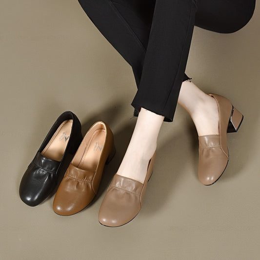 Women's Spring Authentic High Pointed Toe Chunky Women's Fashion Shoes