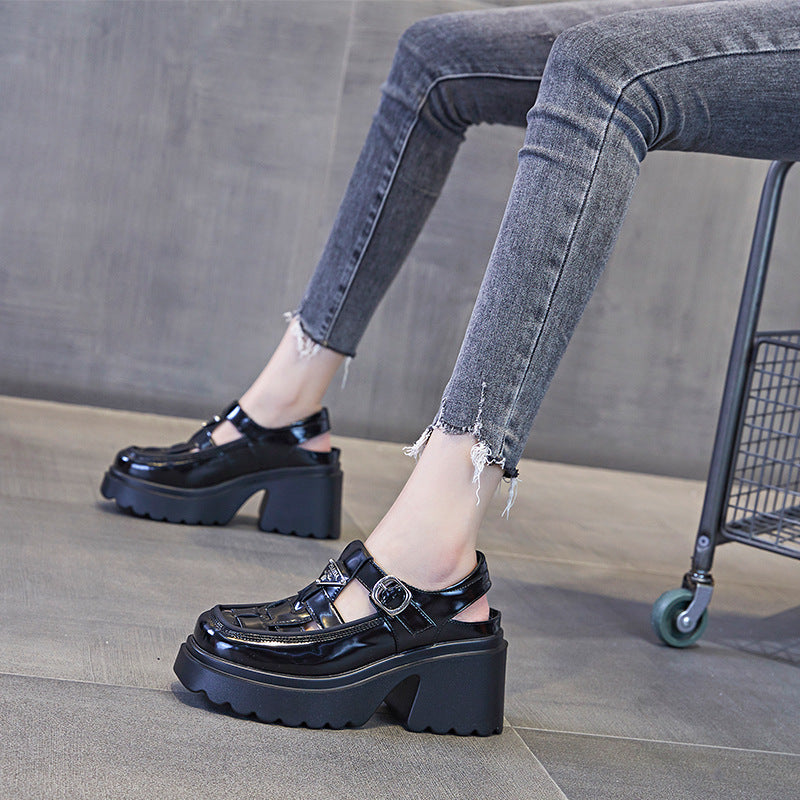 Women's Summer Roman Woven Pitcher Plant Platform Women's Shoes