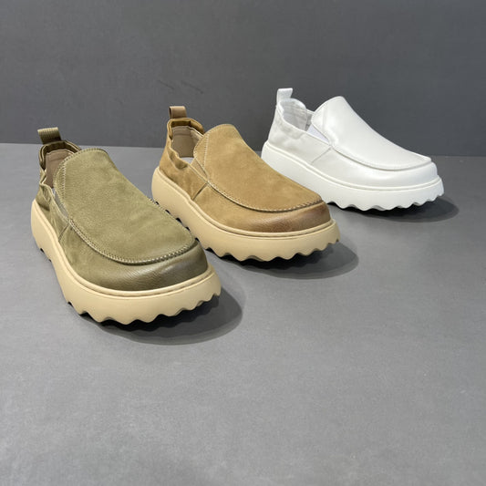 Men's Summer Platform Slip-on Lofter Authentic Hollow Out Travel Breathable Loafers/doug Shoes